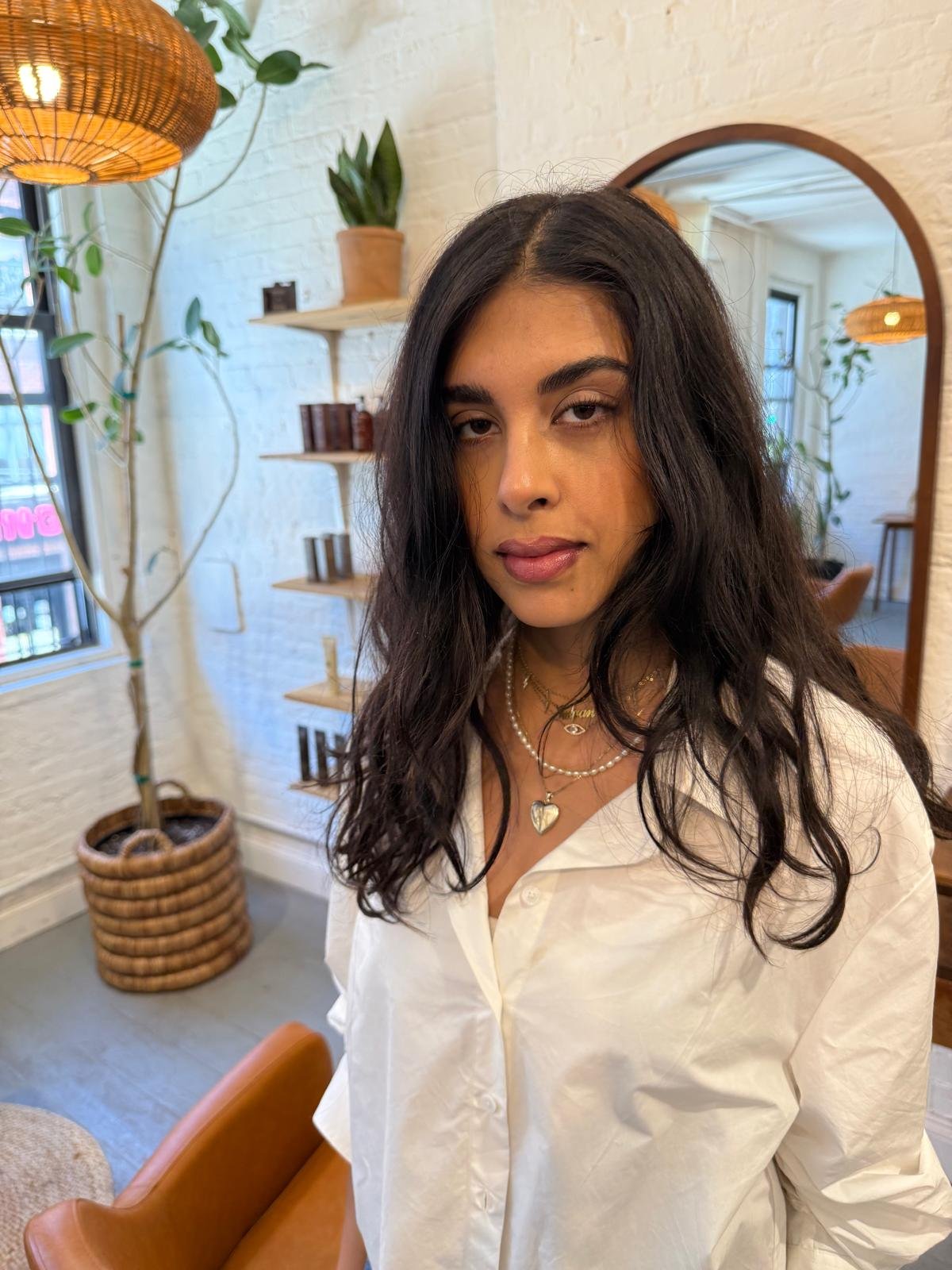 Before hair transformation at Williamsburg Blow Bar