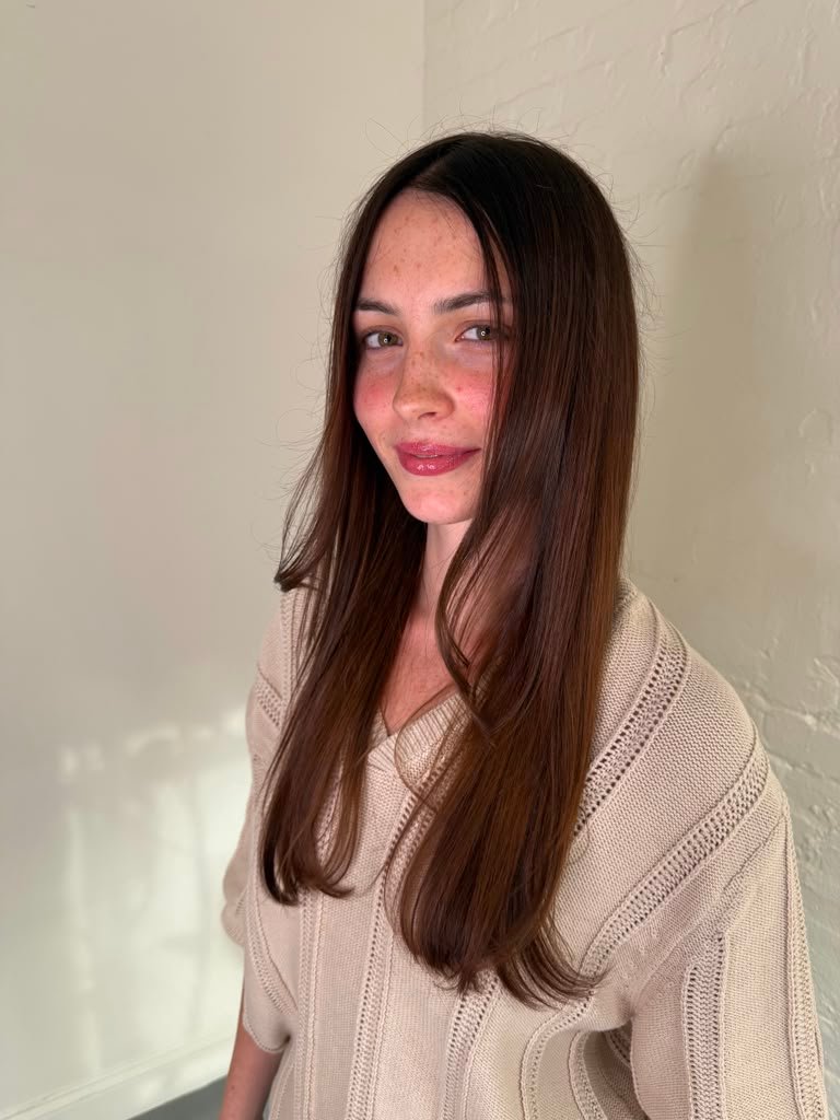 Blowout with Shine Clear Gloss — adds shine and reduces frizz