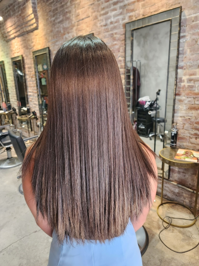 After organic smoothing treatment at Williamsburg Blow Bar